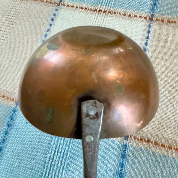 Vintage 18″ Hand‑Forged Copper Soup Ladle with Iron Handle - Picture 12 of 15